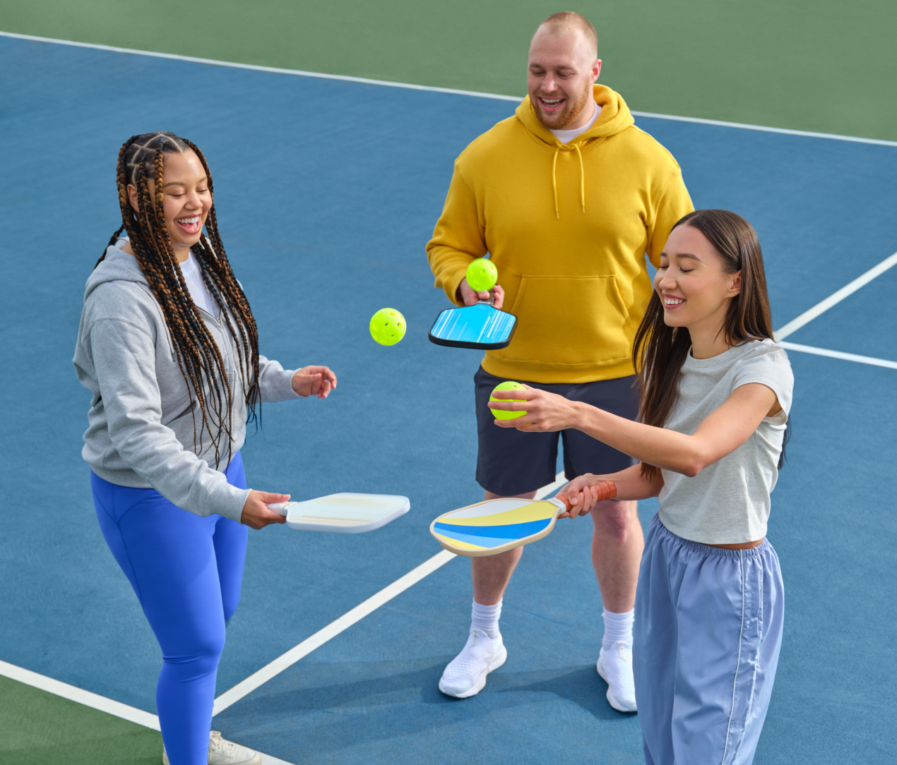Tennis player meetup on tennis court